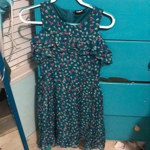 Floral dark teal dress